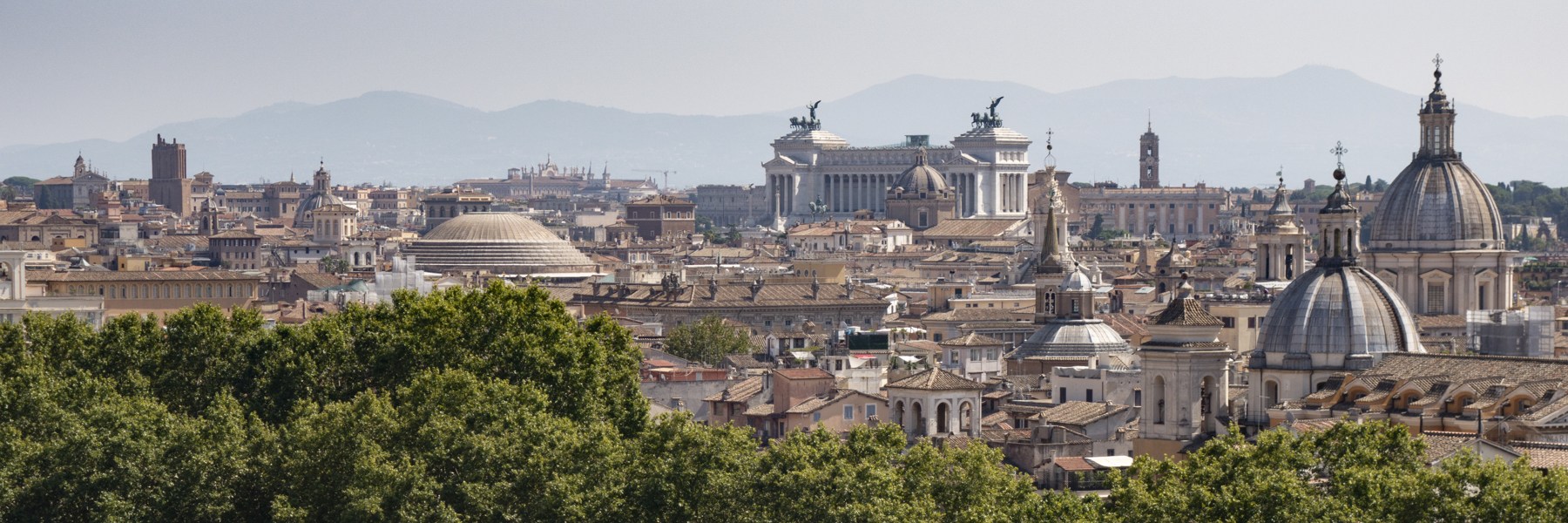 Panoramic view of Rome rooftops